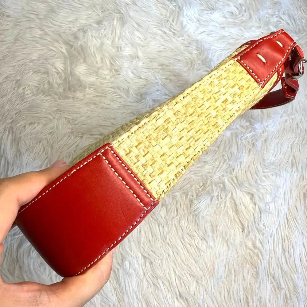 y2k COACH Vintage 2000s 8159 Straw Shoulder Bag - Picture 4 of 9